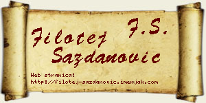 Filotej Sazdanović vizit kartica